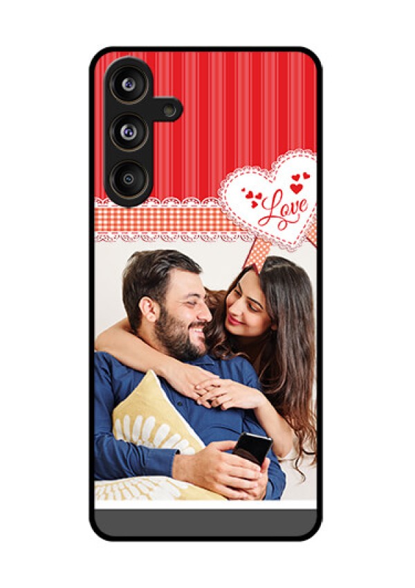 Samsung Galaxy F55 5G Custom Glass Phone CaseRed Love Pattern Design