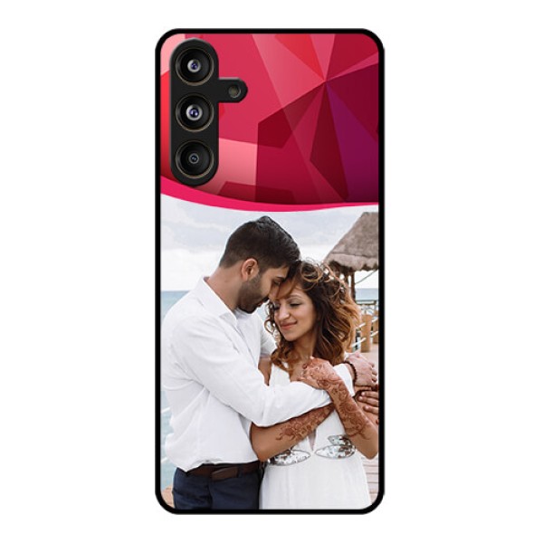 Samsung Galaxy F55 5G Custom Glass Phone CaseRed Abstract Design