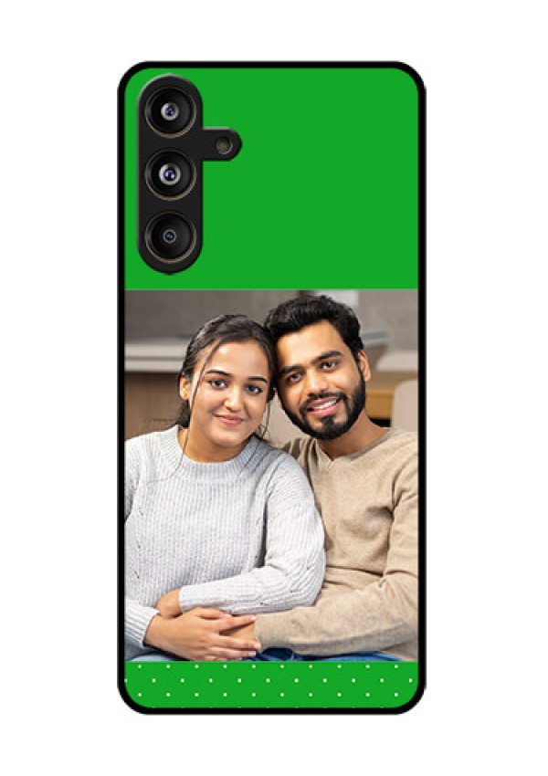 Samsung Galaxy F55 5G Custom Glass Phone CaseGreen Pattern Design