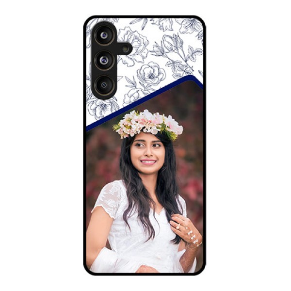 Samsung Galaxy F55 5G Custom Glass Phone CaseClassy Floral Design Samsung Galaxy F55 5G Custom Glass Phone CaseClassy Floral Design