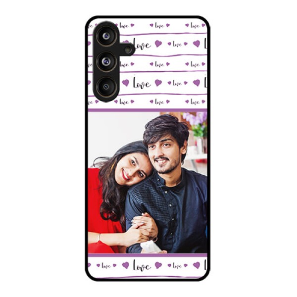 Samsung Galaxy F55 5G Custom Glass Phone CaseCouples Heart Design Samsung Galaxy F55 5G Custom Glass Phone CaseCouples Heart Design