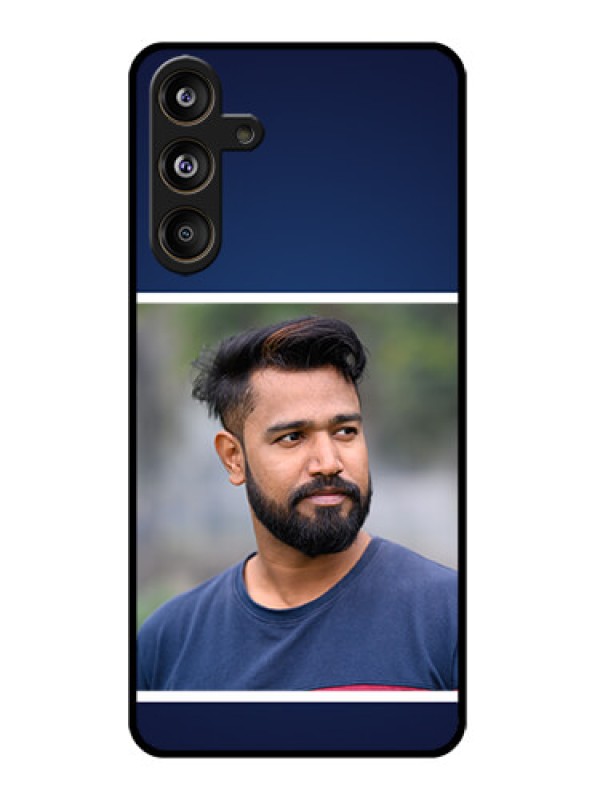 Custom Samsung Galaxy F55 5G Custom Glass Phone CaseSimple Royal Blue Design