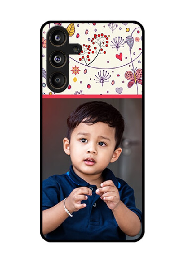 Samsung Galaxy F55 5G Custom Glass Phone CasePremium Floral Design