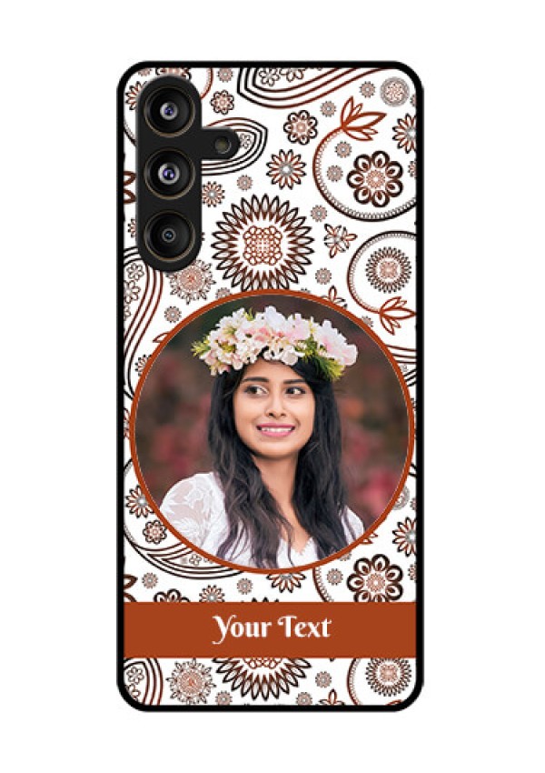 Samsung Galaxy F55 5G Custom Glass Phone CaseAbstract Flower Design
