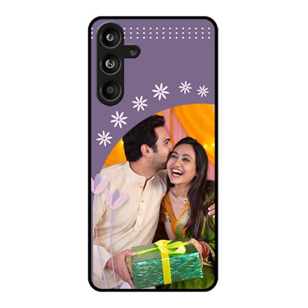 Samsung Galaxy F55 5G Custom Glass Phone CaseLavender Flowers Design Samsung Galaxy F55 5G Custom Glass Phone CaseLavender Flowers Design
