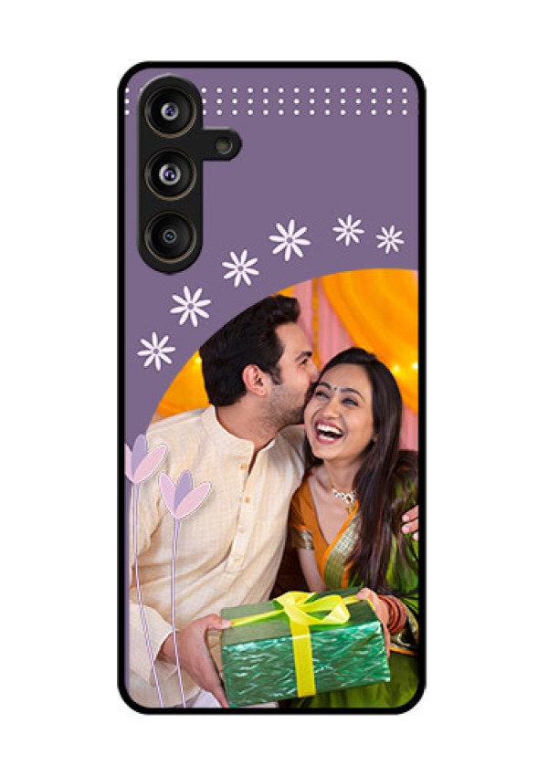 Samsung Galaxy F55 5G Custom Glass Phone CaseLavender Flowers Design