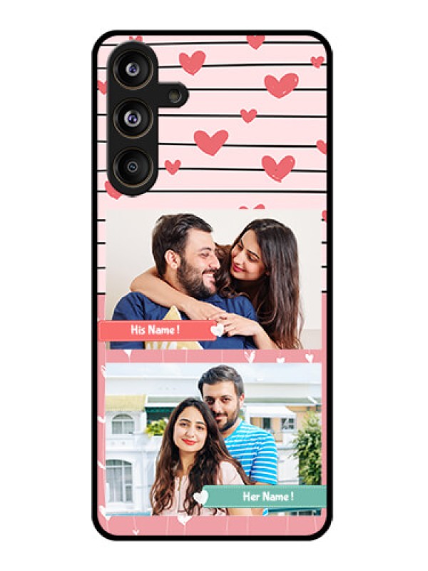 Custom Samsung Galaxy F55 5G Custom Glass Phone CasePhoto With Heart Design