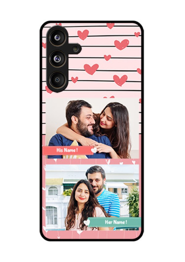 Samsung Galaxy F55 5G Custom Glass Phone CasePhoto With Heart Design