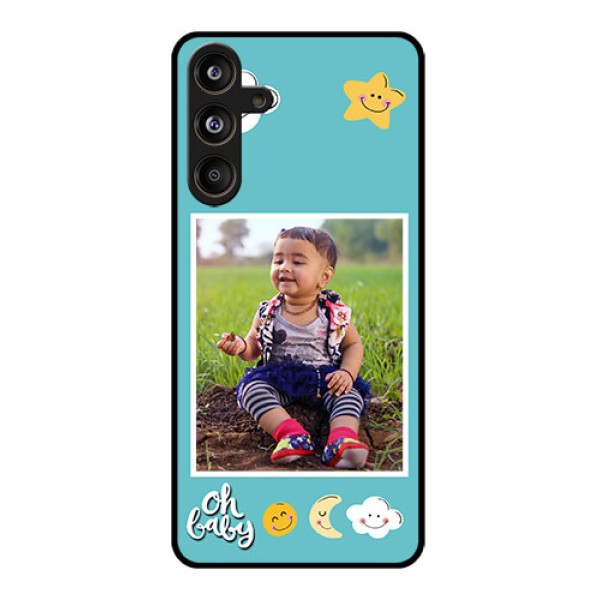 Samsung Galaxy F55 5G Custom Glass Phone CaseSmiley Kids Stars Design Samsung Galaxy F55 5G Custom Glass Phone CaseSmiley Kids Stars Design