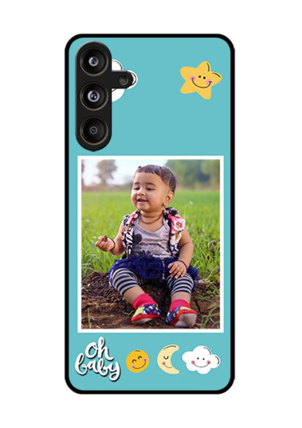 Samsung Galaxy F55 5G Custom Glass Phone CaseSmiley Kids Stars Design