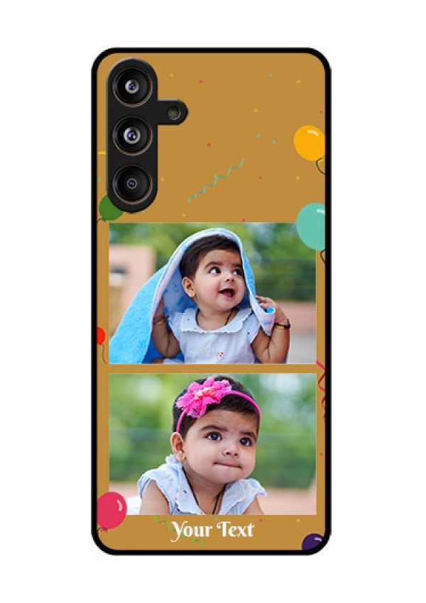 Samsung Galaxy F55 5G Custom Glass Phone CaseImage Holder With Birthday Celebrations Design