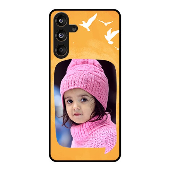 Samsung Galaxy F55 5G Custom Glass Phone CaseWater Color Design With Bird Icons Samsung Galaxy F55 5G Custom Glass Phone CaseWater Color Design With Bird Icons