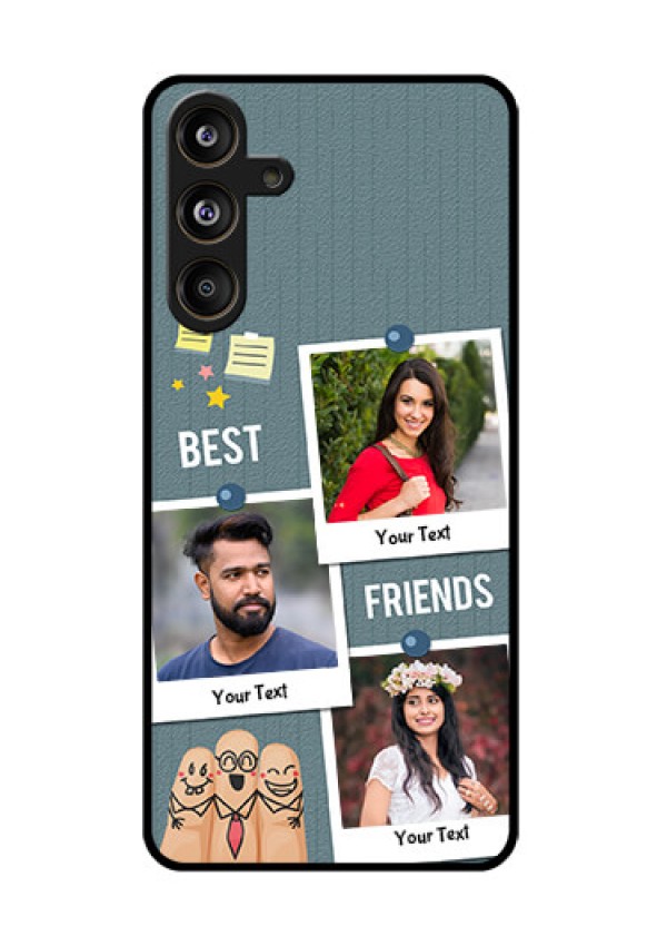 Samsung Galaxy F55 5G Custom Glass Phone CaseSticky Frames And Friendship Design