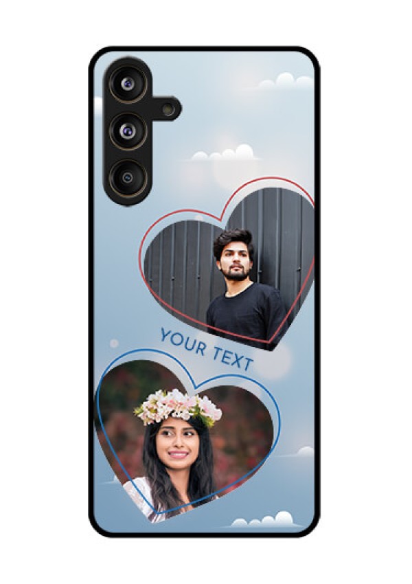 Samsung Galaxy F55 5G Custom Glass Phone CaseBlue Color Couple Design