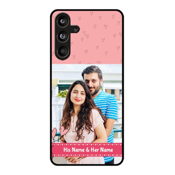 Samsung Galaxy F55 5G Custom Glass Phone CaseLove Design Peach Color Samsung Galaxy F55 5G Custom Glass Phone CaseLove Design Peach Color
