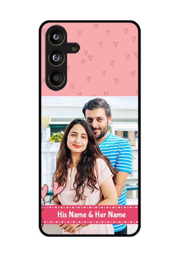 Samsung Galaxy F55 5G Custom Glass Phone CaseLove Design Peach Color