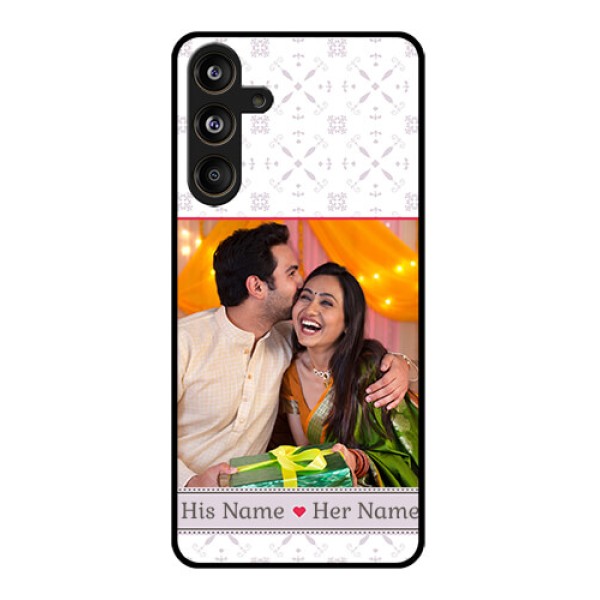 Samsung Galaxy F55 5G Custom Glass Phone CaseWith Photo And Ethnic Design Samsung Galaxy F55 5G Custom Glass Phone CaseWith Photo And Ethnic Design