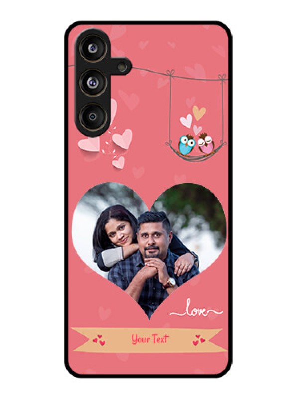 Custom Samsung Galaxy F55 5G Custom Glass Phone CasePeach Color Love Design