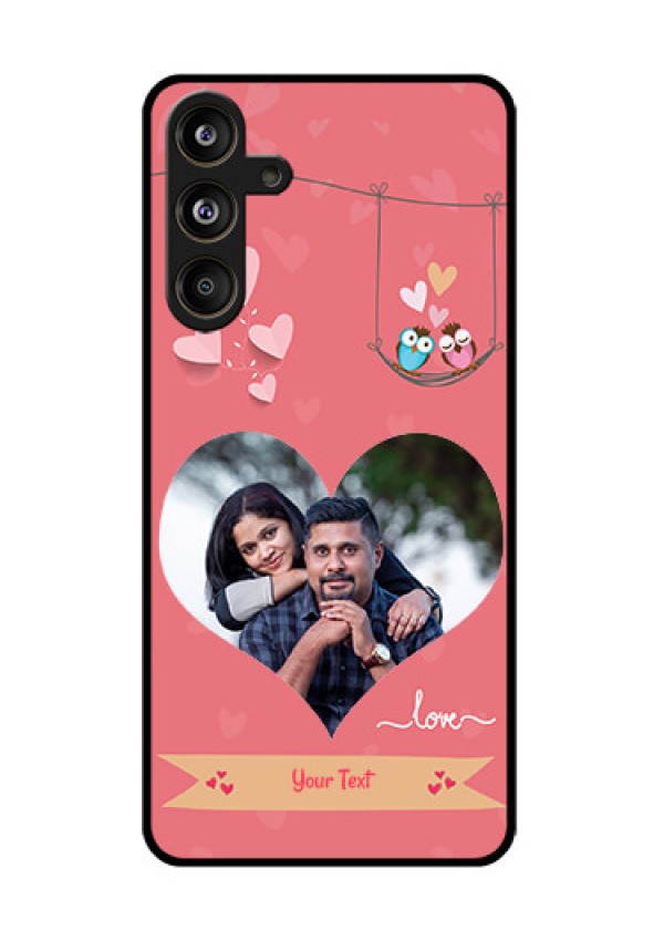 Samsung Galaxy F55 5G Custom Glass Phone CasePeach Color Love Design