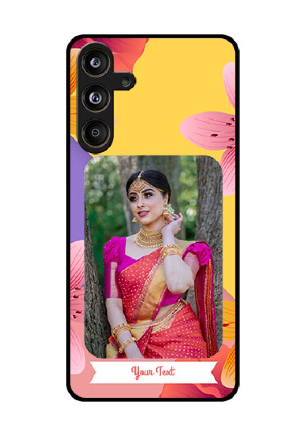 Samsung Galaxy F55 5G Custom Glass Phone Case3 Image With Vintage Floral Design