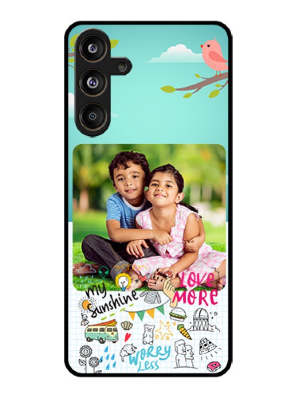 Custom Samsung Galaxy F55 5G Custom Glass Phone CaseDoodle Love Design