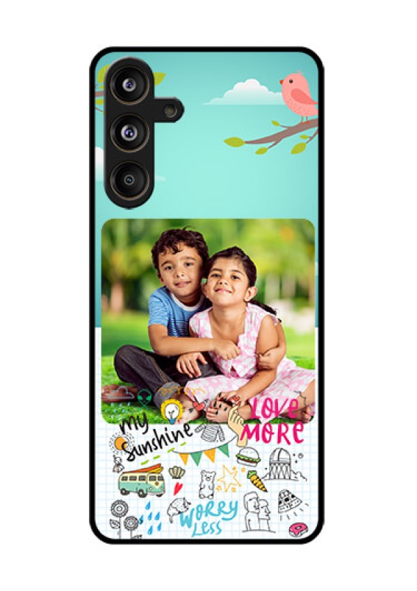 Samsung Galaxy F55 5G Custom Glass Phone CaseDoodle Love Design