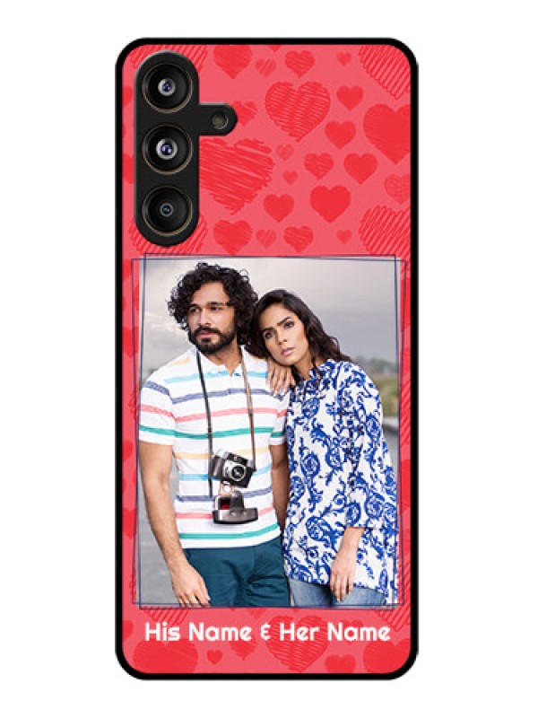 Custom Samsung Galaxy F55 5G Custom Glass Phone CaseWith Red Heart Symbols Design