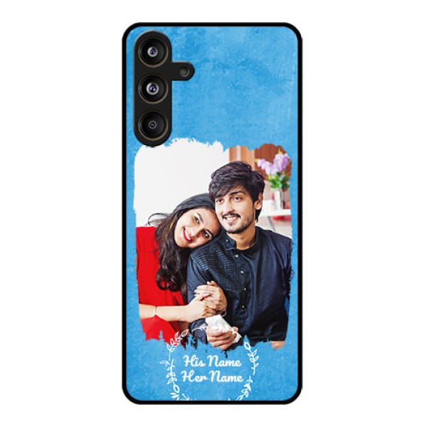 Galaxy F55 5G Custom Glass Phone Case - Blue Color Vintage Design