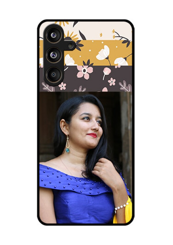 Samsung Galaxy F55 5G Custom Glass Phone CaseStylish Floral Design