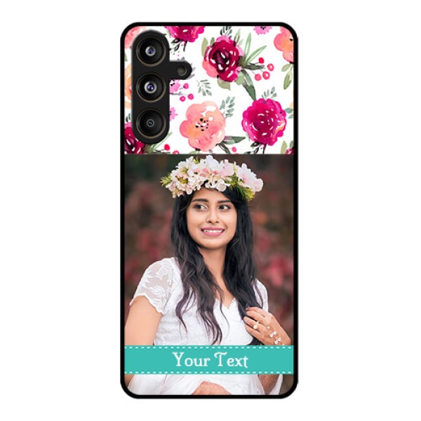 Samsung Galaxy F55 5G Custom Glass Phone CaseWater Colors Floral Design Samsung Galaxy F55 5G Custom Glass Phone CaseWater Colors Floral Design