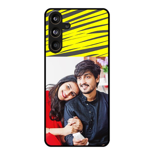 Samsung Galaxy F55 5G Custom Glass Phone CaseYellow Abstract Design