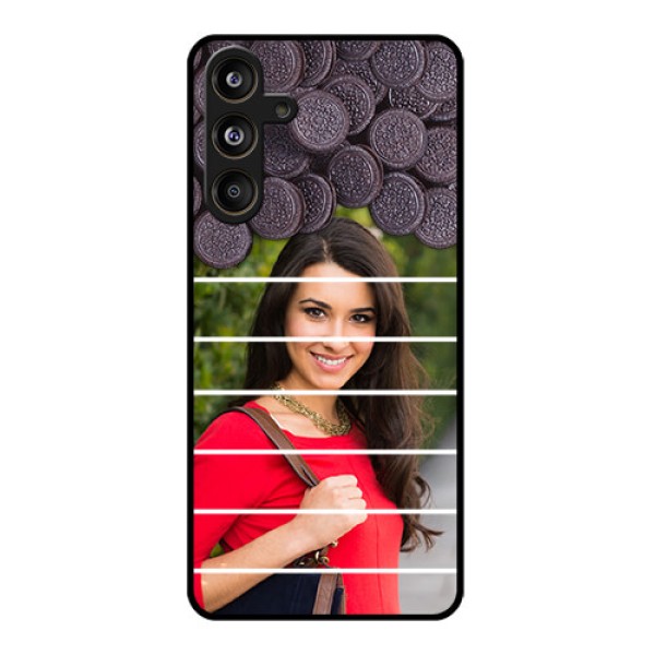 Samsung Galaxy F55 5G Custom Glass Phone CaseWith Oreo Biscuit Design Samsung Galaxy F55 5G Custom Glass Phone CaseWith Oreo Biscuit Design