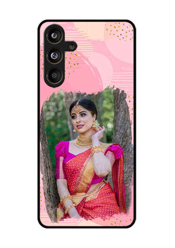 Samsung Galaxy F55 5G Custom Glass Phone CaseGold Glitter Splash Design