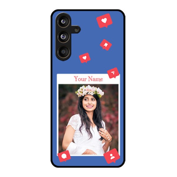 Samsung Galaxy F55 5G Custom Glass Phone CaseLike Share And Comment Design