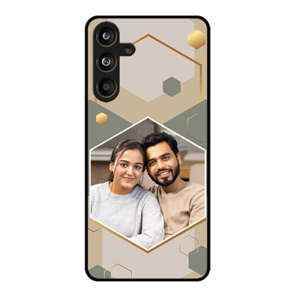 Samsung Galaxy F55 5G Custom Glass Phone CaseStylish Hexagon Pattern Design Samsung Galaxy F55 5G Custom Glass Phone CaseStylish Hexagon Pattern Design