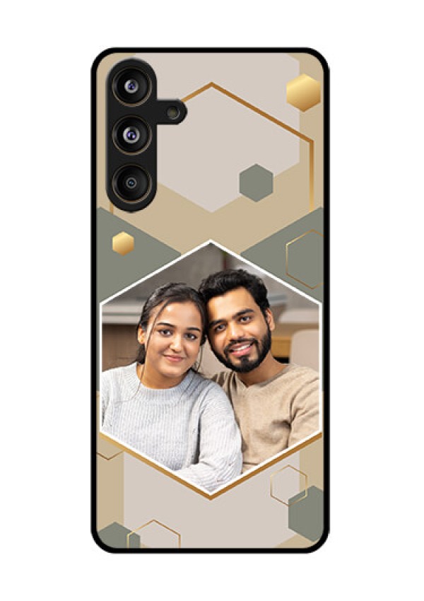 Samsung Galaxy F55 5G Custom Glass Phone CaseStylish Hexagon Pattern Design