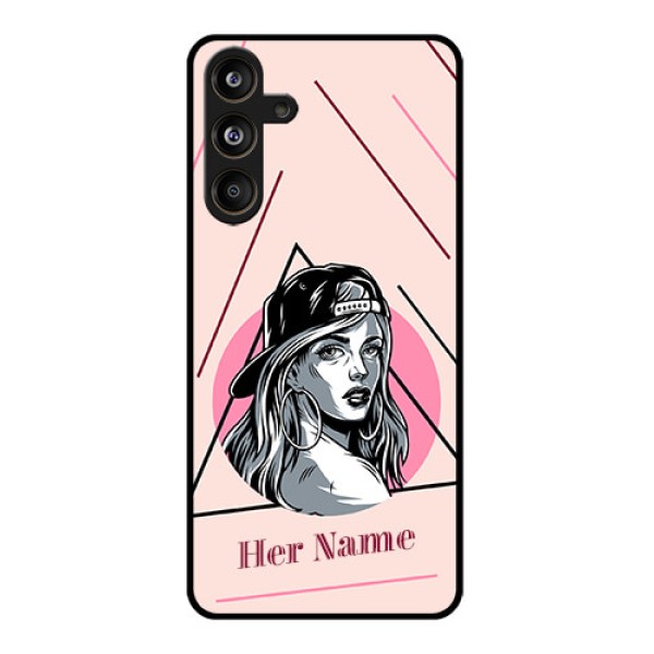 Samsung Galaxy F55 5G Custom Glass Phone CaseRockstar Girl Design Samsung Galaxy F55 5G Custom Glass Phone CaseRockstar Girl Design
