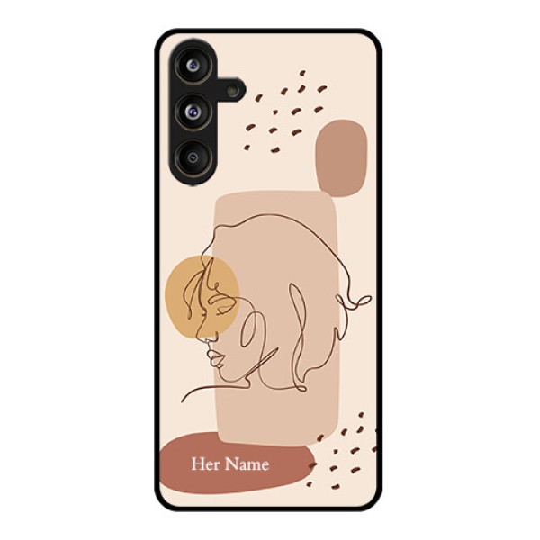 Samsung Galaxy F55 5G Custom Glass Phone CaseCalm Woman Line Art Design Samsung Galaxy F55 5G Custom Glass Phone CaseCalm Woman Line Art Design