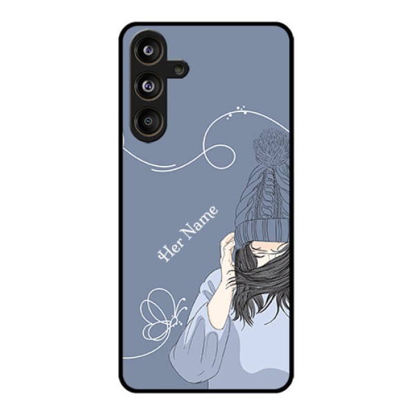 Samsung Galaxy F55 5G Custom Glass Phone CaseGirl In Winter Outfit Design