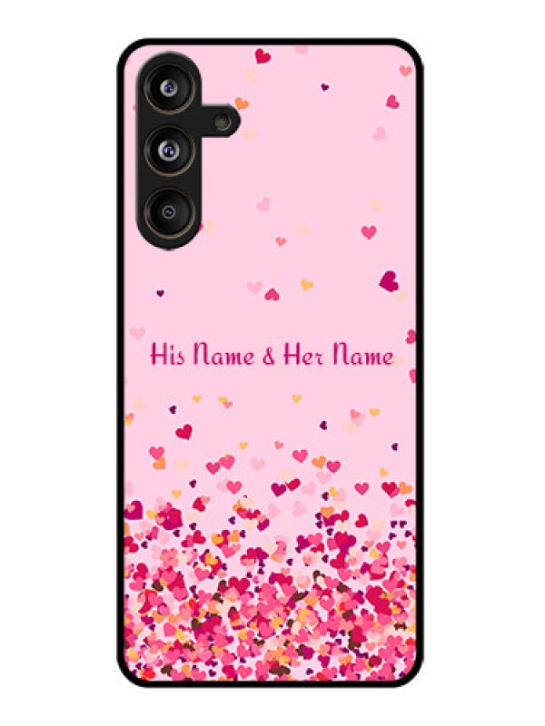 Custom Samsung Galaxy F55 5G Custom Glass Phone CaseFloating Hearts Design