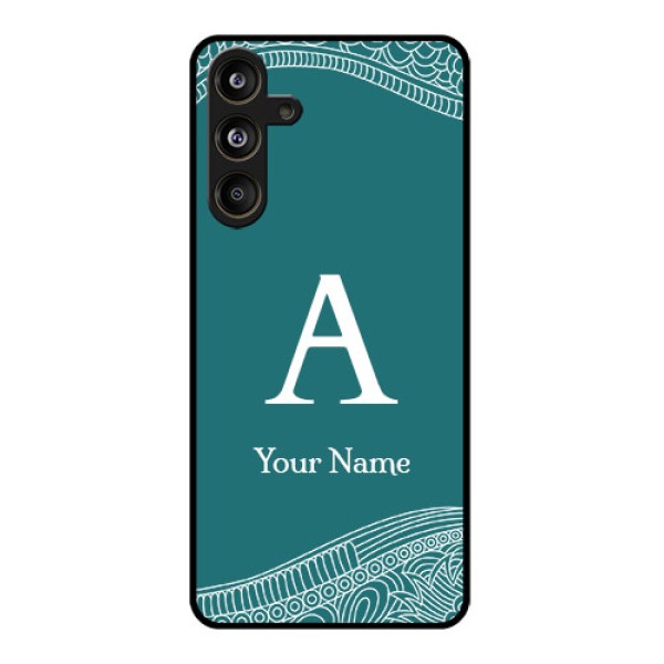 Samsung Galaxy F55 5G Custom Glass Phone CaseLine Art Pattern With Custom Name Design Samsung Galaxy F55 5G Custom Glass Phone CaseLine Art Pattern With Custom Name Design
