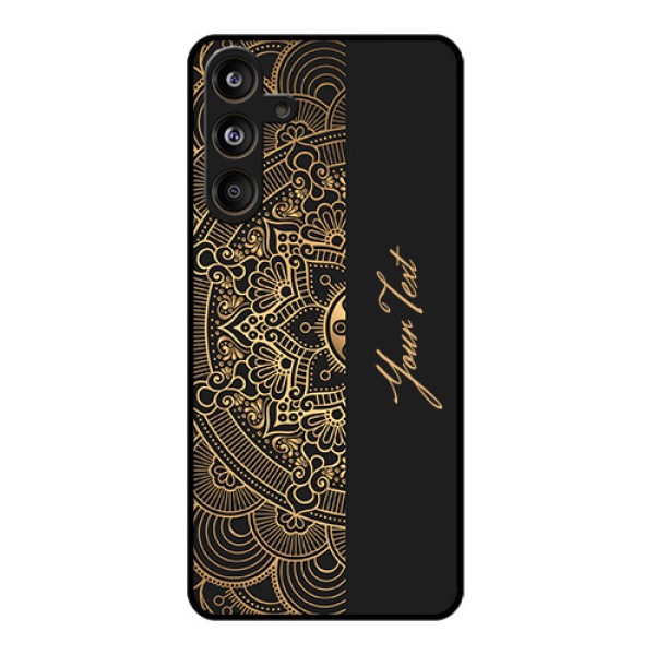 Samsung Galaxy F55 5G Custom Glass Phone CaseMandala Art With Custom Text Design