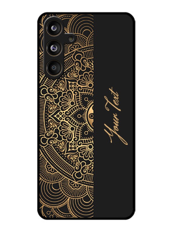 Custom Samsung Galaxy F55 5G Custom Glass Phone CaseMandala Art With Custom Text Design