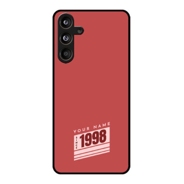 Samsung Galaxy F55 5G Custom Glass Phone CaseRed Custom Year Of Birth Design