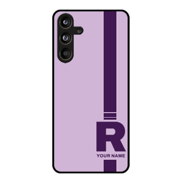 Samsung Galaxy F55 5G Custom Glass Phone CaseSimple Dual Tone Stripe With Name Design Samsung Galaxy F55 5G Custom Glass Phone CaseSimple Dual Tone Stripe With Name Design