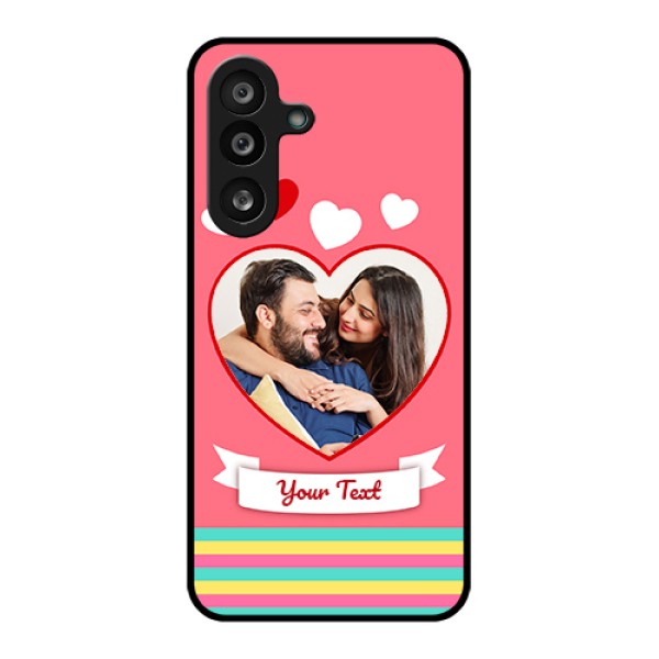 Samsung Galaxy F56 5G Custom Glass Phone Case - Love Shapes Doodle Design Samsung Galaxy F56 5G Custom Glass Phone Case - Love Shapes Doodle Design