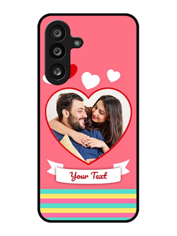 Custom Samsung Galaxy F56 5G Custom Glass Phone Case - Love Shapes Doodle Design