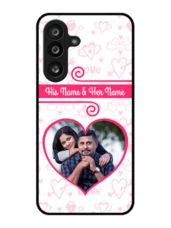 Custom Samsung Galaxy F56 5G Custom Glass Phone Case - Heart Shape Love Design