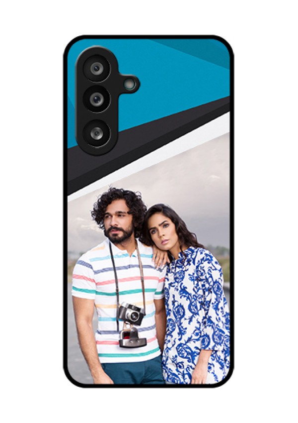 Samsung Galaxy F56 5G Custom Glass Phone Case - Simple Pattern Photo Upload Design
