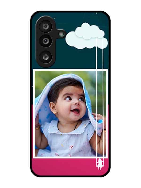 Custom Samsung Galaxy F56 5G Custom Glass Phone Case - Cute Girl With Cloud Design